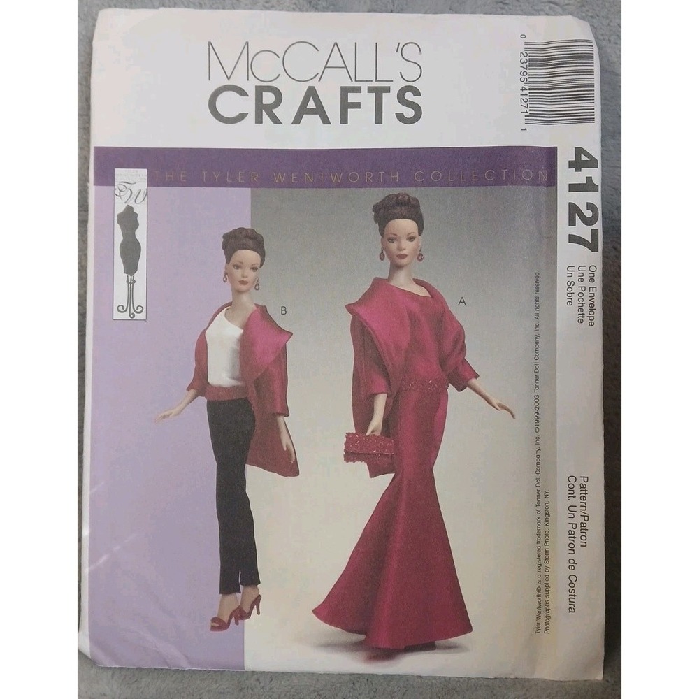 McCalls Sewing Pattern 4127 16" Tyler Wentworth Fashion Doll Clothing Uncut